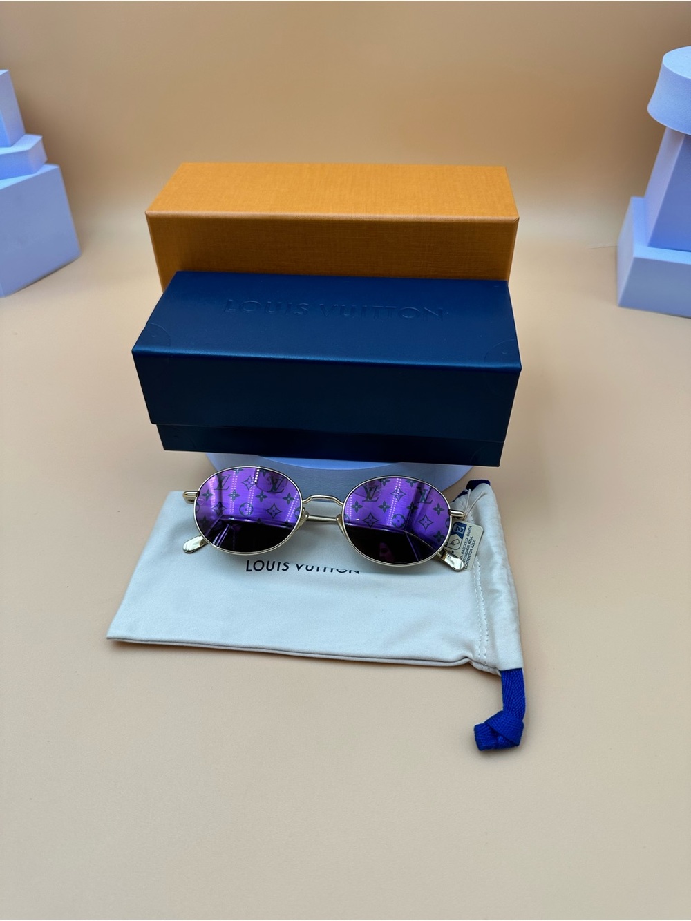 Louis Vuitton Purple Lens Oval Sunglasses